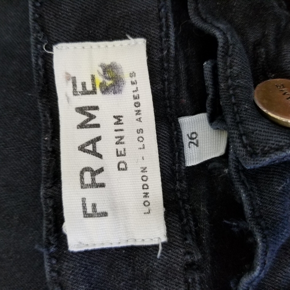FRAME Denim Faded Black Le Skinny De Jeanne Jean Sz 26 - Picture 12 of 13